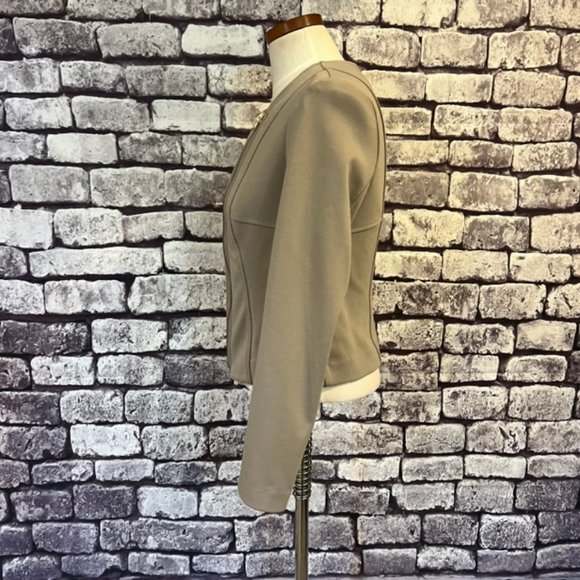 Apt. 9 Taupe Asymmetrical Zip Closure Jacket Size Small - Picture 4 of 8